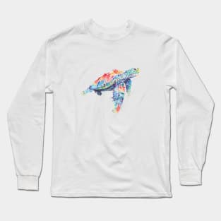 Tie dye, watercolor turtle Long Sleeve T-Shirt